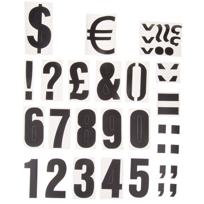 1 Kit - RS PRO Black Numeric Label, 75mm Character Height