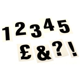 1 Kit - RS PRO Black Self Adhesive Numbers & Symbols, 30mm Character Height