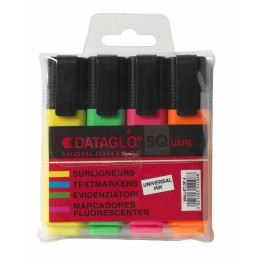 1 Pack of 4 - Dataglo SQ Assorted Highlighter Pen