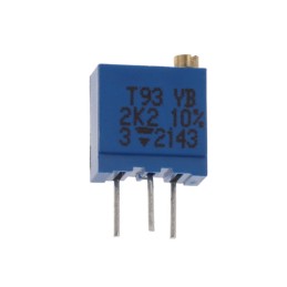 10 pcs : T93YB222KT20 - TRIMMER 2.2K OHM 0.5W PC PIN TOP