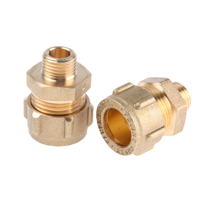 1 Pack of 2 - RS PRO Brass Compression Fitting, Straight Coupler