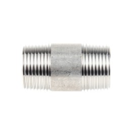 1 Pack of 2 - RS PRO Stainless Steel Pipe Fitting, Straight Circular Barrel Nipple, Male R 1in x Male R 1in