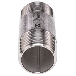 1 Pack of 2 - RS PRO Stainless Steel Pipe Fitting, Straight Circular Barrel Nipple, Male R 3/4in x Male R 3/4in