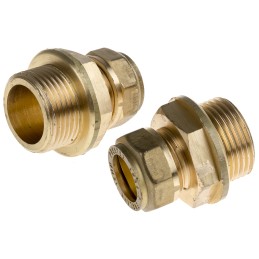 1 Pack of 2 - RS PRO Brass Compression Fitting, Straight Coupler