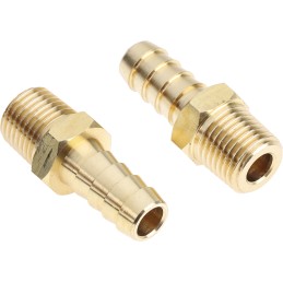 1 Pack of 2 - RS PRO Hose Connector Hose Tail Adaptor, G 1/4in 3/8in ID