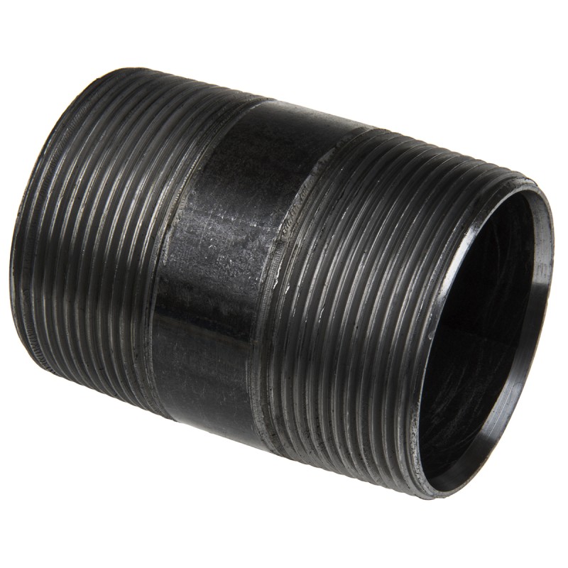1 Pack of 2 - RS PRO Black Malleable Iron Fitting Barrel Nipple, Male BSPT 2in to Male BSPT 2in