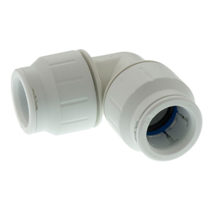 1 Pack of 2 - John Guest 90° Elbow PVC Pipe Fitting, 22mm