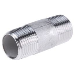 1 Pack of 5 - RS PRO Stainless Steel Pipe Fitting, Straight Circular Barrel Nipple, Male R 3/8in x Male R 3/8in