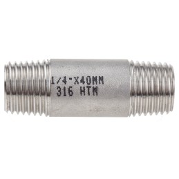 1 Pack of 5 - RS PRO Stainless Steel Pipe Fitting, Straight Circular Barrel Nipple, Male R 1/4in x Male R 1/4in