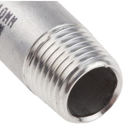 1 Pack of 5 - RS PRO Stainless Steel Pipe Fitting, Straight Circular Barrel Nipple, Male R 1/4in x Male R 1/4in