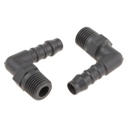 1 Pack of 5 - RS PRO Hose Connector, Elbow Hose Tail Adaptor, BSP 1/4in 8mm ID