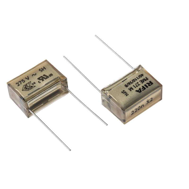 5 pcs - KEMET PME271 Paper Capacitor, 275V ac, ±10%, 220nF, Through Hole