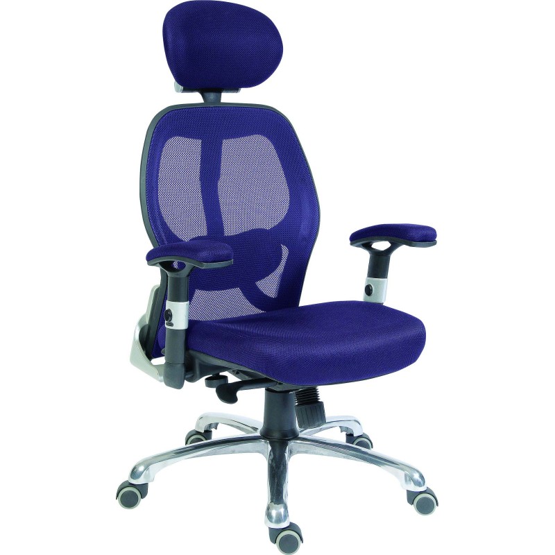 1 pcs - RS PRO Blue Fabric Executive Chair, 150kg Weight Capacity