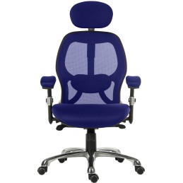 1 pcs - RS PRO Blue Fabric Executive Chair, 150kg Weight Capacity
