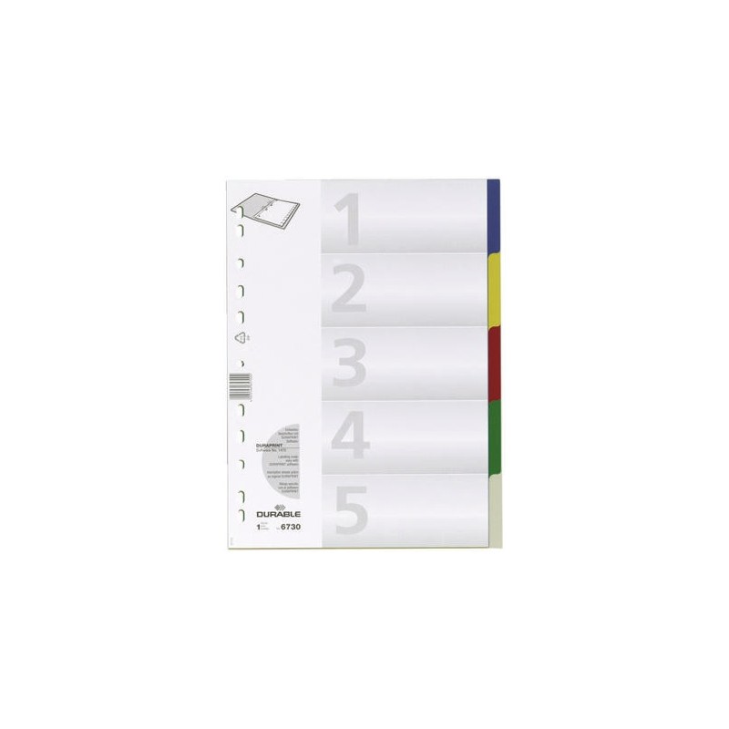 1 pcs - Durable Assorted A4 File Divider