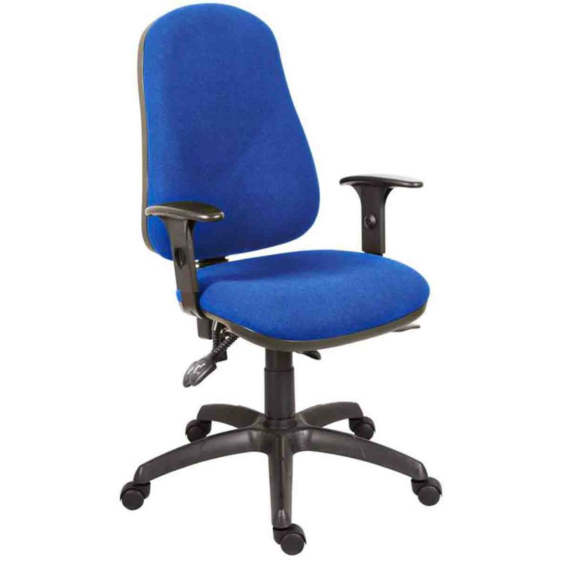 1 pcs - RS PRO Blue Fabric Typist Chair, 150kg Weight Capacity