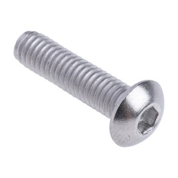 1 Box of 50 - RS PRO Plain Stainless Steel Hex Socket Button Screw, ISO 7380, M4 x 16mm