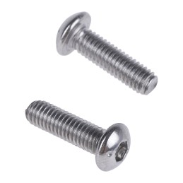 1 Box of 50 - RS PRO Plain Stainless Steel Hex Socket Button Screw, ISO 7380, M3 x 10mm