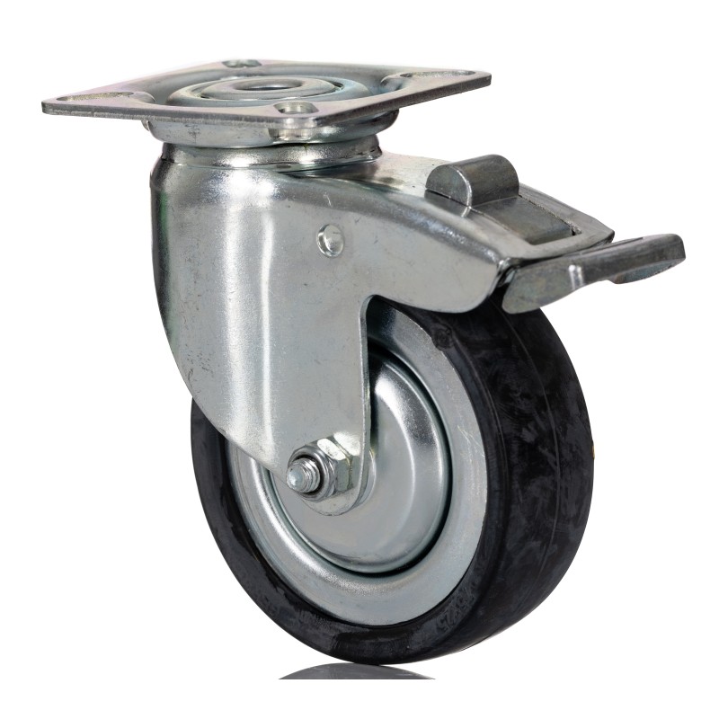 1 pcs - Tente Braked Swivel Castor Wheel, 55kg Capacity, 75mm Wheel