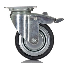 1 pcs - Tente Braked Swivel Castor Wheel, 55kg Capacity, 75mm Wheel