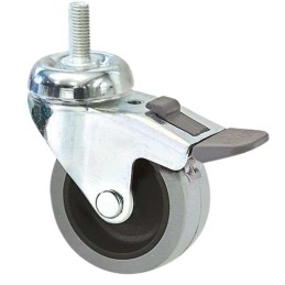 1 pcs - Guitel Hervieu Braked Swivel Castor Wheel, 40kg Capacity, 63mm Wheel