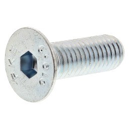 1 Box of 50 - RS PRO Bright Zinc Plated Steel Hex Socket Countersunk Screw, DIN 7991, M8 x 25mm