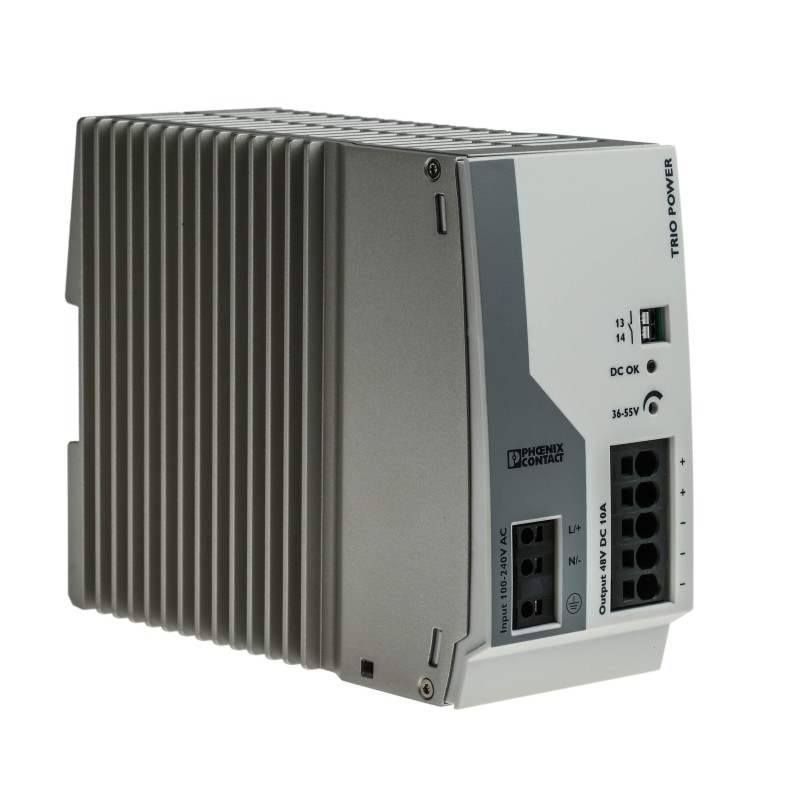 1 Box of 1 - Phoenix Contact TRIO-PS-2G/1AC/48DC/10 Switch Mode DIN Rail Power Supply, 100 - 240V ac ac Input, 48V dc dc