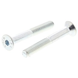 1 Box of 50 - RS PRO M4 x 30mm Hex Socket Countersunk Screw Bright Zinc Plated Steel