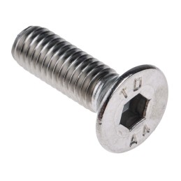 1 Box of 50 - RS PRO Plain Stainless Steel Hex Socket Countersunk Screw, DIN 7991, M6 x 20mm