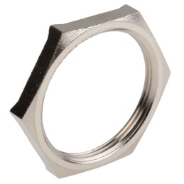 5 pcs - Lapp Silver Flame Retardant, Halogen Free Nickel Plated Brass Cable Gland Locknut, M40 Thread