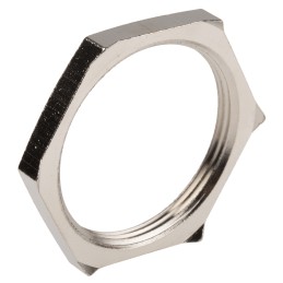 5 pcs - Lapp Silver Flame Retardant, Halogen Free Nickel Plated Brass Cable Gland Locknut, M40 Thread