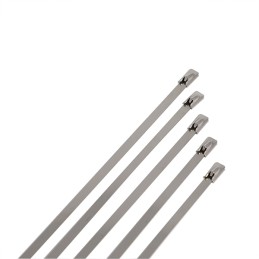 100 pcs - RS PRO Cable Tie, Ball Lock, 440mm x 12 mm 316 Stainless Steel