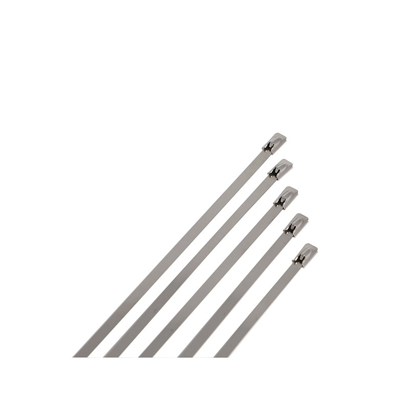 100 pcs - RS PRO Cable Tie, Ball Lock, 440mm x 12 mm 316 Stainless Steel