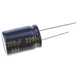 5 pcs - Panasonic 2200μF Aluminium Electrolytic Capacitor 35V dc, Radial, Through Hole - EEUFC1V222S