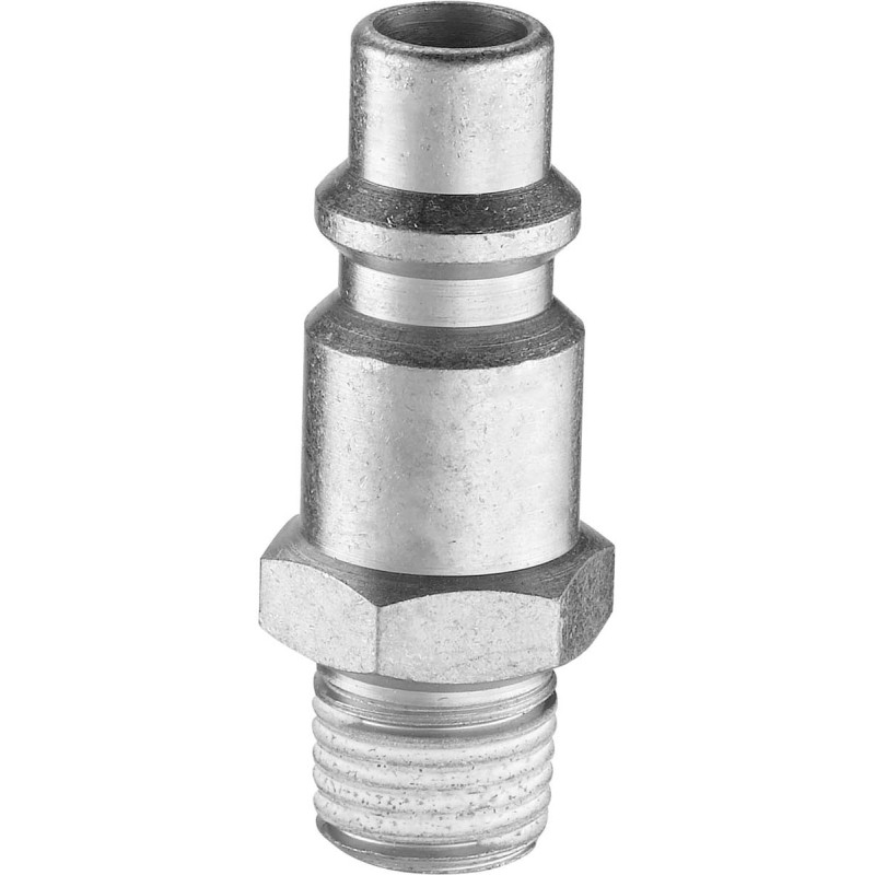 1 Bag of 1 - PREVOST Treated Steel Male Plug for Pneumatic Quick Connect Coupling, G 3/8 Male Threaded