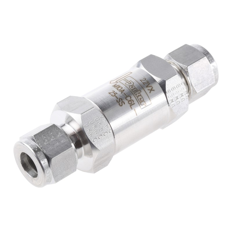 1 pcs - Parker Stainless Steel Single Check Valve 10mm, 414 bar
