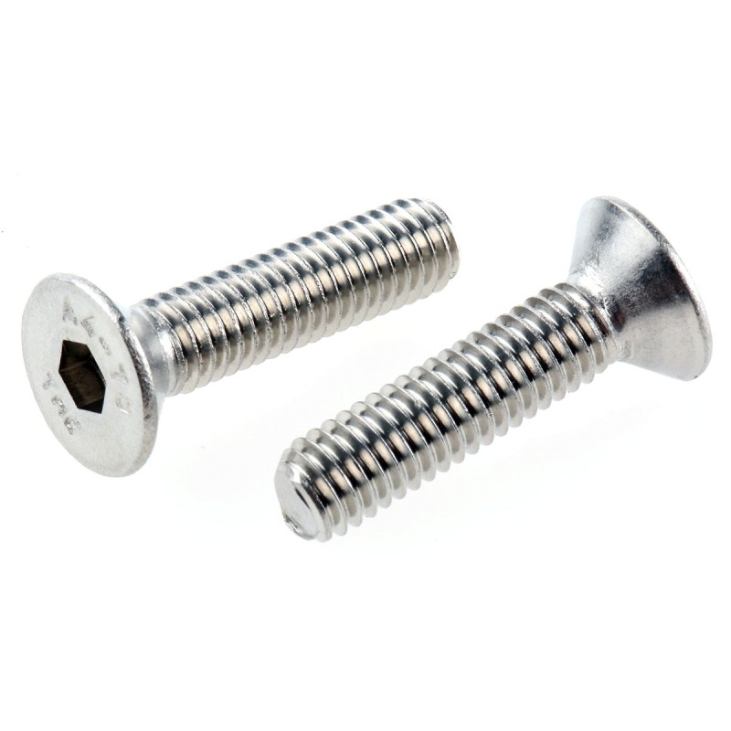 1 Box of 50 - RS PRO Plain Stainless Steel Hex Socket Countersunk Screw, DIN 7991, M6 x 25mm