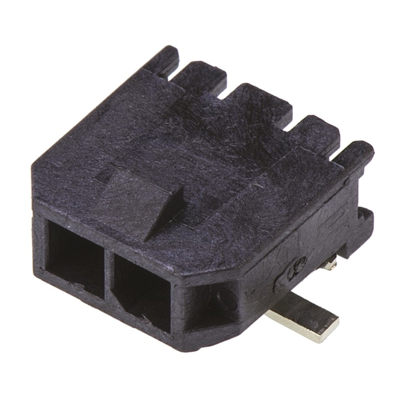100 pcs - Molex Micro-Fit 3.0 Series Right Angle Surface Mount PCB Header, 2 Contact(s), 3.0mm Pitch, 1 Row(s), Shrouded