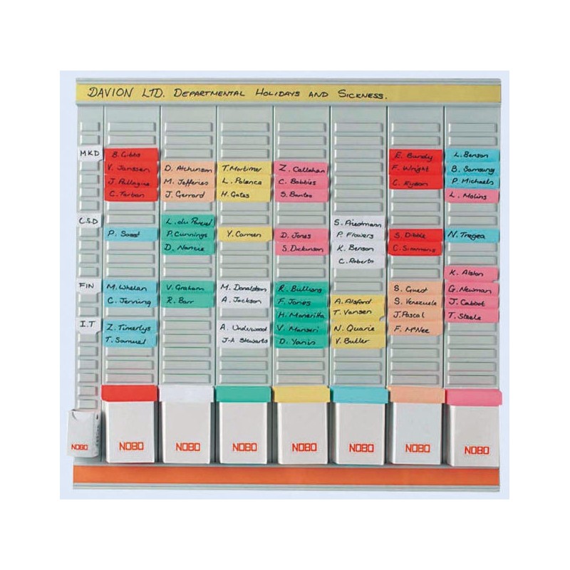 1 pcs - Nobo Weekly Slotted Wall Planner, 800 x 660mm