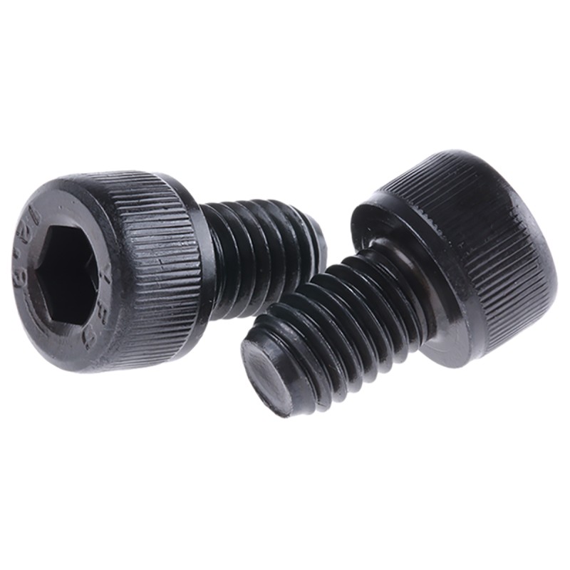 1 Box of 50 - RS PRO M8 x 12mm Hex Socket Cap Screw Black, Self-Colour Steel