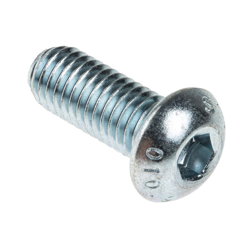 1 Box of 50 - RS PRO Bright Zinc Plated Steel Hex Socket Button Screw, ISO 7380, M8 x 20mm