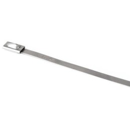 1 Bag of 100 - HellermannTyton Cable Tie, Roller Ball, 838mm x 4.6 mm, Metallic 316 Stainless Steel, Pk-100
