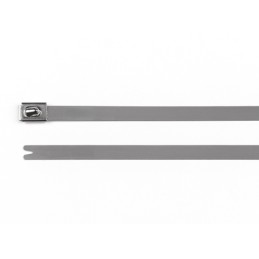 1 Bag of 100 - HellermannTyton Cable Tie, Roller Ball, 838mm x 4.6 mm, Metallic 316 Stainless Steel, Pk-100