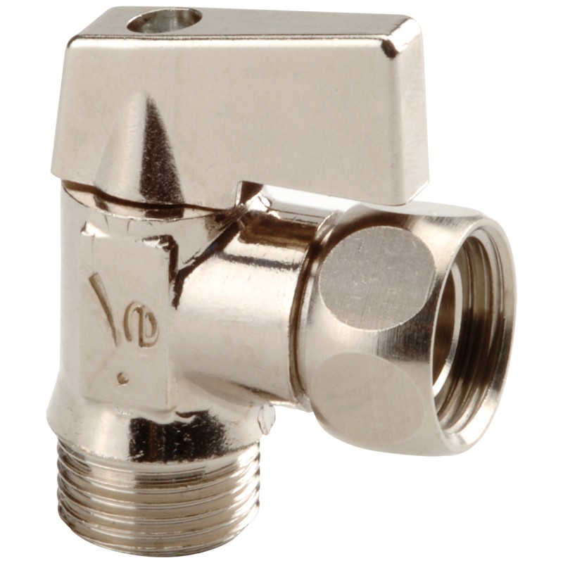1 pcs - Sferaco Chrome Plated Brass 2 Way, Ball Valve, BSPP 3/8in, 10bar Operating Pressure