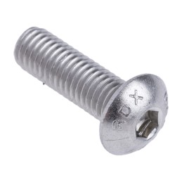 1 Box of 50 - RS PRO Plain Stainless Steel Hex Socket Button Screw, ISO 7380, M5 x 16mm