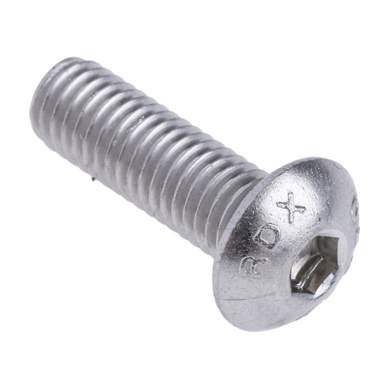 1 Box of 50 - RS PRO Plain Stainless Steel Hex Socket Button Screw, ISO 7380, M5 x 16mm