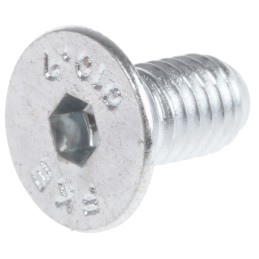 1 Box of 50 - RS PRO M5 x 10mm Hex Socket Countersunk Screw Bright Zinc Plated Steel