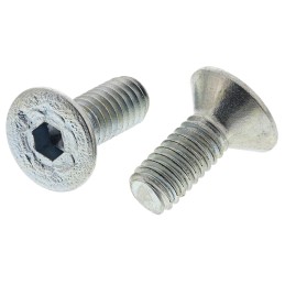 1 Box of 50 - RS PRO M4 x 10mm Hex Socket Countersunk Screw Bright Zinc Plated Steel