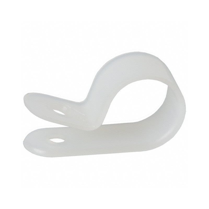 10 pcs : 7632 - CBL CLAMP P-TYPE WHITE FASTENER