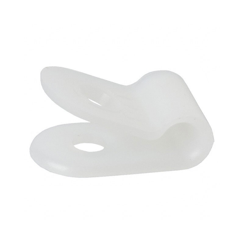 10 pcs : 7620 - CBL CLAMP P-TYPE WHITE FASTENER